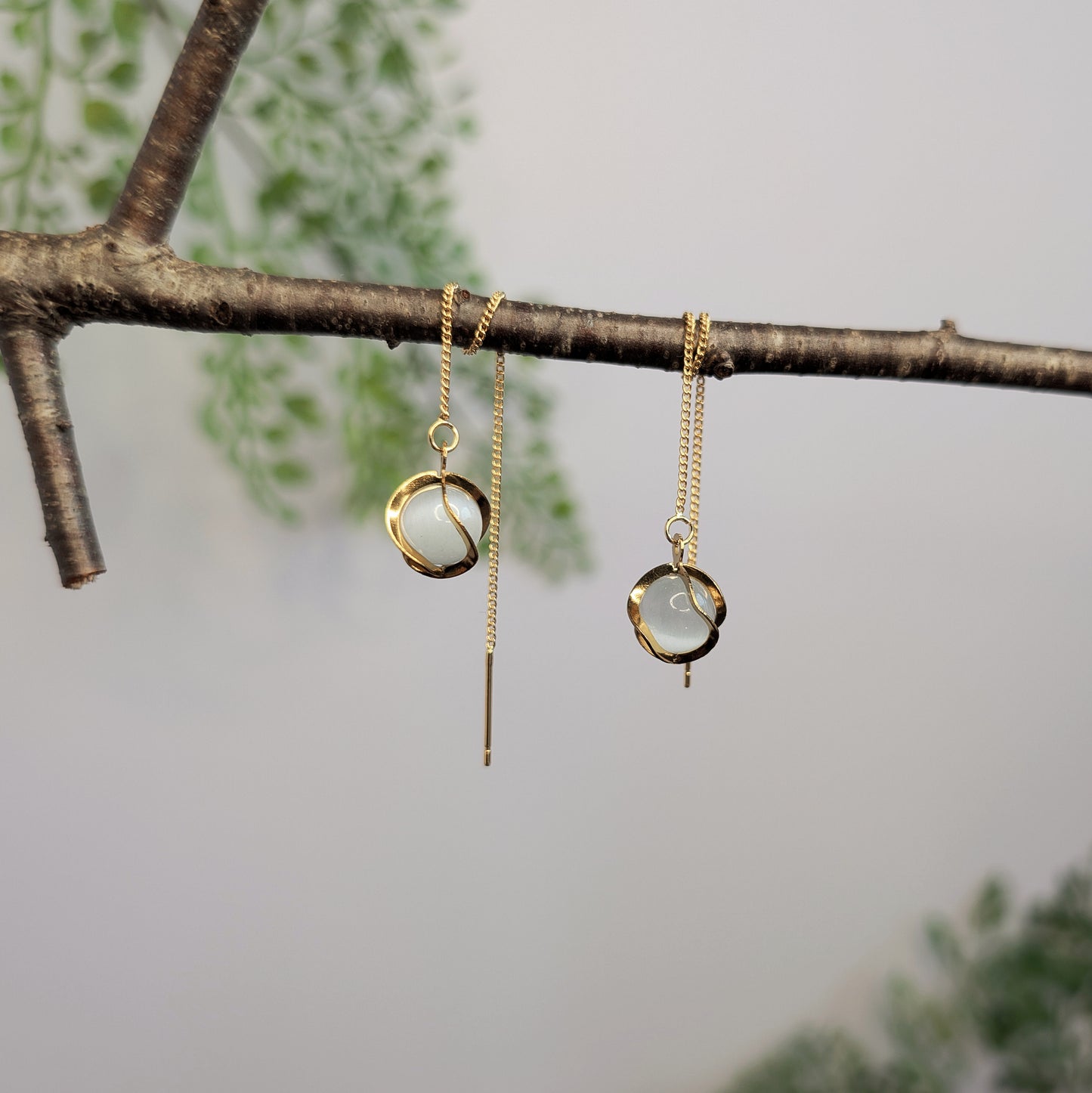 ALLEGRA - Fädelohrringe mit Glasperle