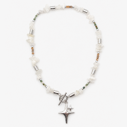 ORANA • Edelstein Kette mit Mondstein & Moosachat