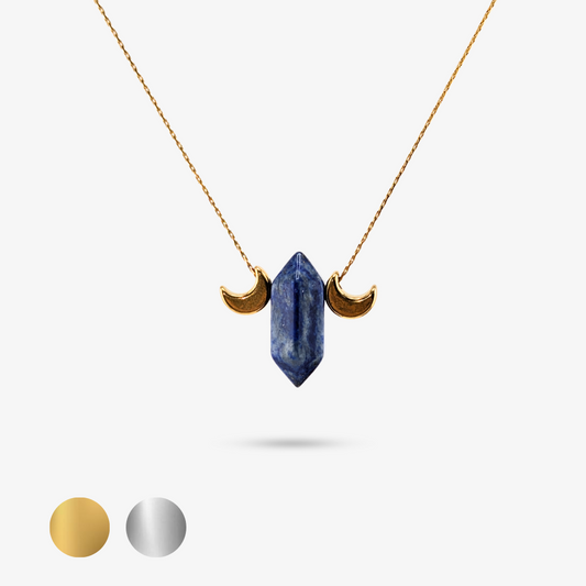 NOX • Edelstahl Kette mit Lapislazuli & Monden